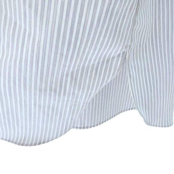 Theory NWT White & Blue Multi Katsu Stripe Classic Menswear Button Down Shirt - Picture 7 of 9